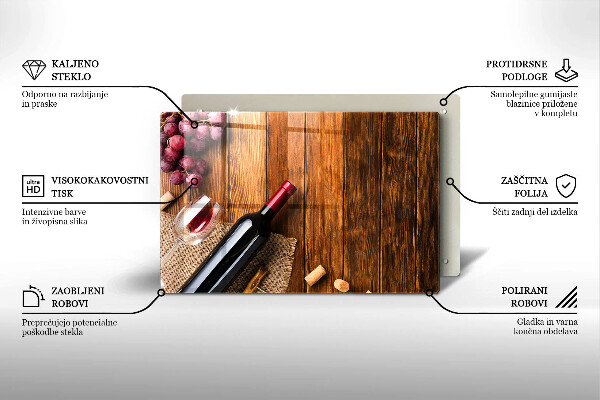 Protège plaque de cuisson Une bouteille de vin rouge