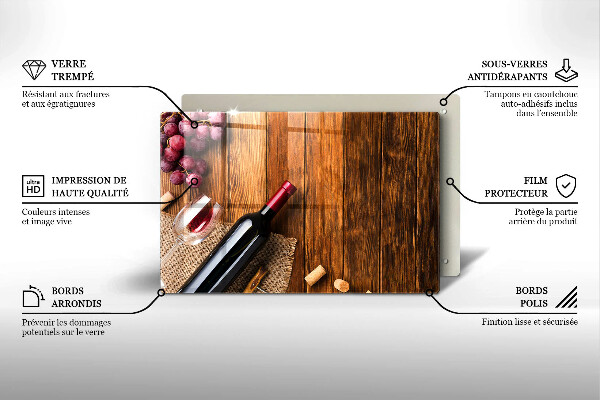 Protège plaque de cuisson Une bouteille de vin rouge