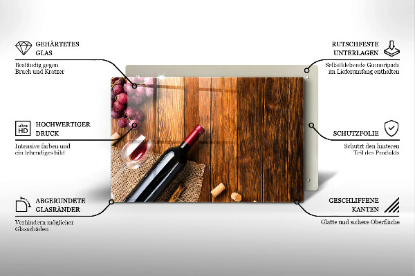 Protège plaque de cuisson Une bouteille de vin rouge