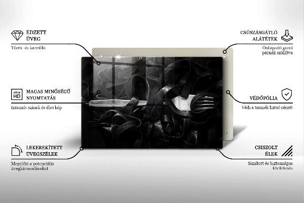 Protège plaque de cuisson Pâtes tagliatelles noires