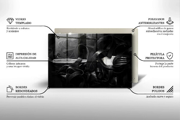 Protège plaque de cuisson Pâtes tagliatelles noires