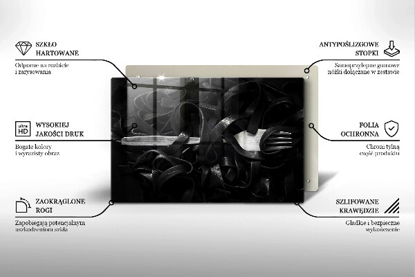 Protège plaque de cuisson Pâtes tagliatelles noires