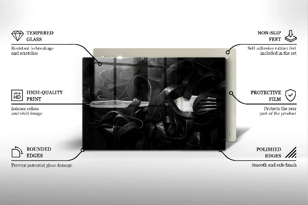 Protège plaque de cuisson Pâtes tagliatelles noires