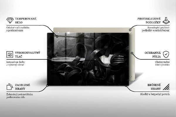 Protège plaque de cuisson Pâtes tagliatelles noires