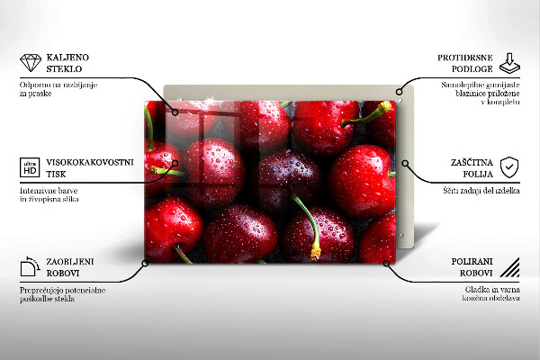 Protège plaque de cuisson Gros plan de cerises-plan cu cireșe
