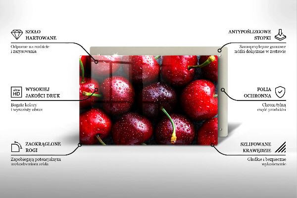 Protège plaque de cuisson Gros plan de cerises-plan cu cireșe