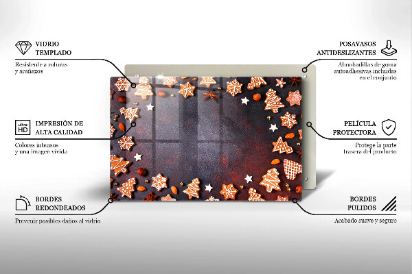 Protège plaque de cuisson Noël en pain d'épice