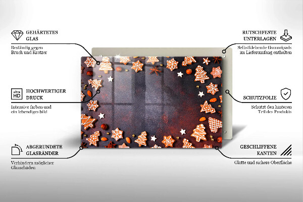Protège plaque de cuisson Noël en pain d'épice
