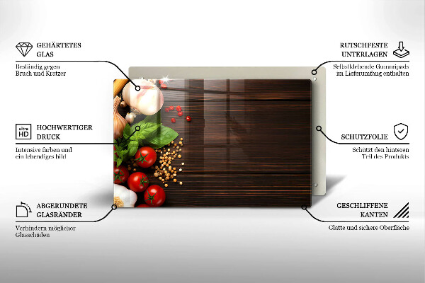 Protège plaque de cuisson Des légumes sur la table