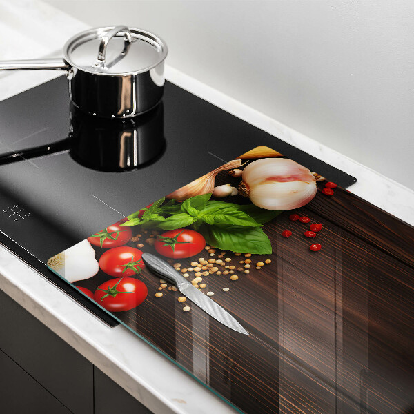 Protège plaque de cuisson Des légumes sur la table