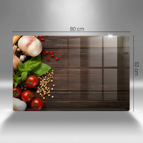 Protège plaque de cuisson Des légumes sur la table