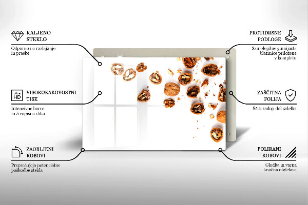 Protège plaque de cuisson Noix sur fond blanc