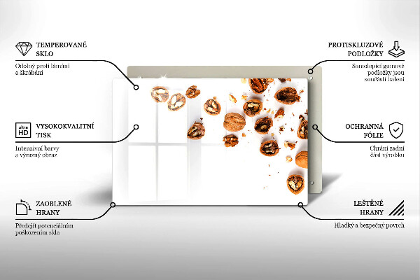 Protège plaque de cuisson Noix sur fond blanc