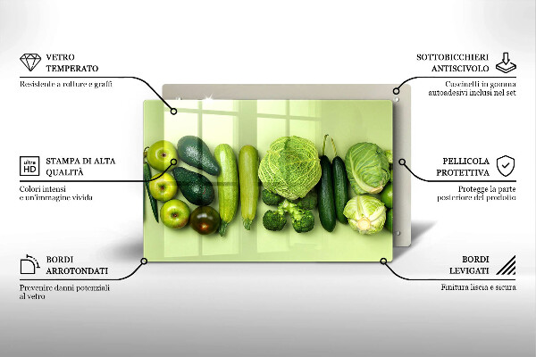 Protège plaque de cuisson Fruits et légumes verts