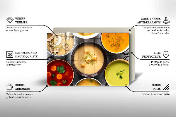 Protège plaque de cuisson Des soupes colorées