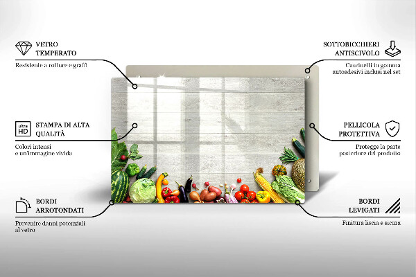 Cache plaque de cuisson Légumes sur couvertures