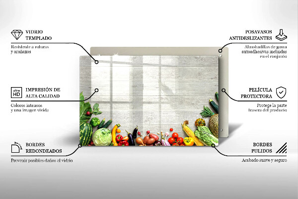 Cache plaque de cuisson Légumes sur couvertures