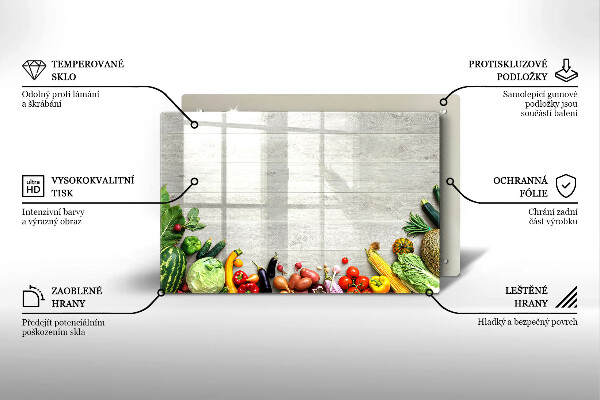 Cache plaque de cuisson Légumes sur couvertures