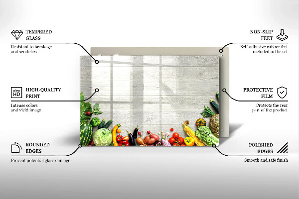 Cache plaque de cuisson Légumes sur couvertures