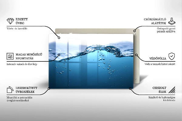 Cache plaque de cuisson L'eau bleue