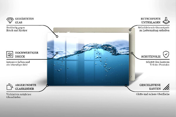 Cache plaque de cuisson L'eau bleue