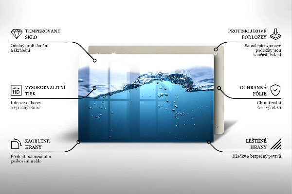 Cache plaque de cuisson L'eau bleue