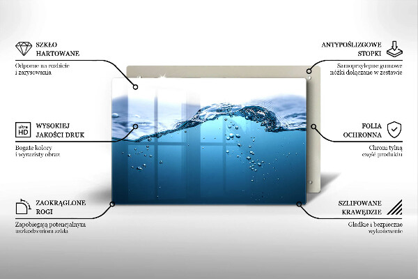 Cache plaque de cuisson L'eau bleue