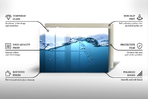 Cache plaque de cuisson L'eau bleue