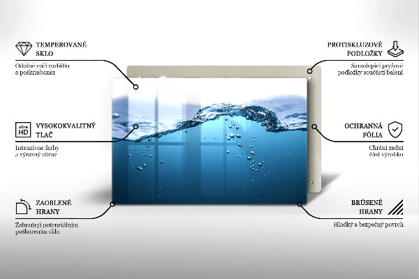 Cache plaque de cuisson L'eau bleue