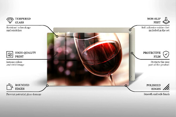 Cache plaque de cuisson Un verre de vin rouge