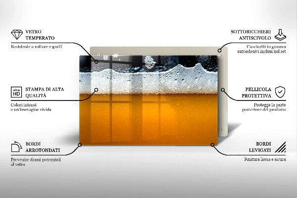 Cache plaque de cuisson Boire de la mousse de bière