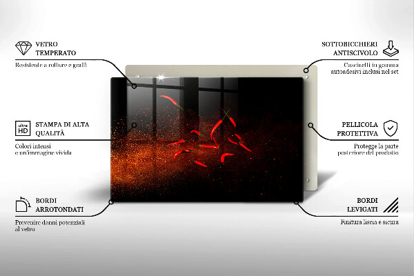Cache plaque de cuisson Piments forts