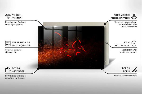 Cache plaque de cuisson Piments forts