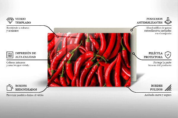 Protège plaque de cuisson Piments forts