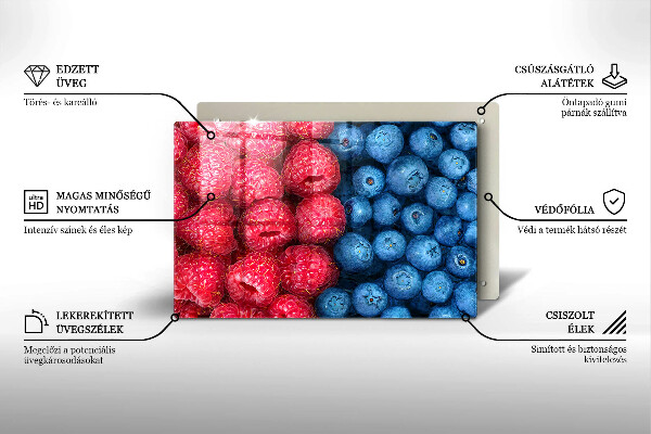 Protège plaque de cuisson Fruits de framboise et de myrtille