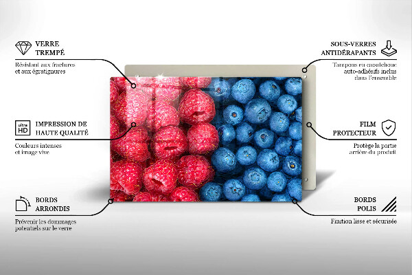 Protège plaque de cuisson Fruits de framboise et de myrtille