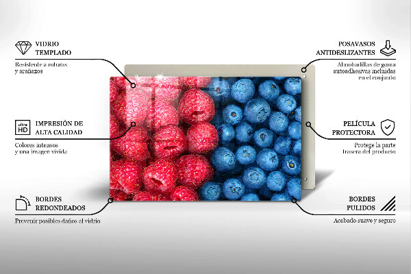 Protège plaque de cuisson Fruits de framboise et de myrtille