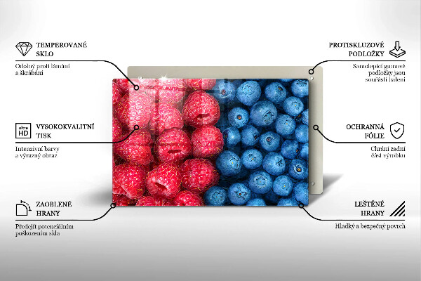 Protège plaque de cuisson Fruits de framboise et de myrtille