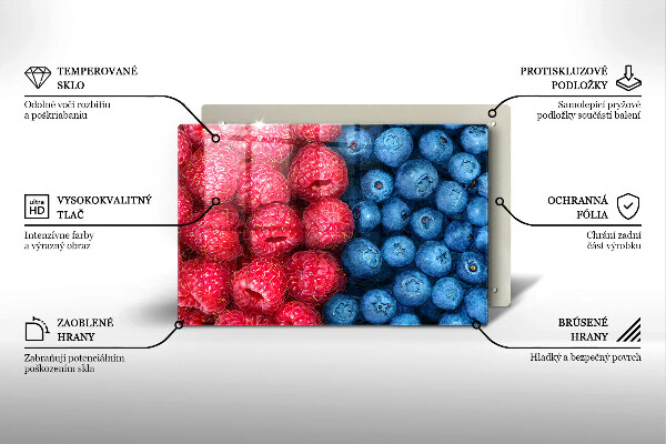 Protège plaque de cuisson Fruits de framboise et de myrtille