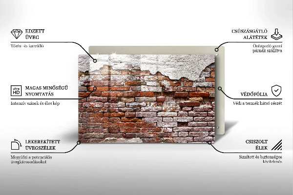 Protection plaque induction Vieux mur de brique et de béton