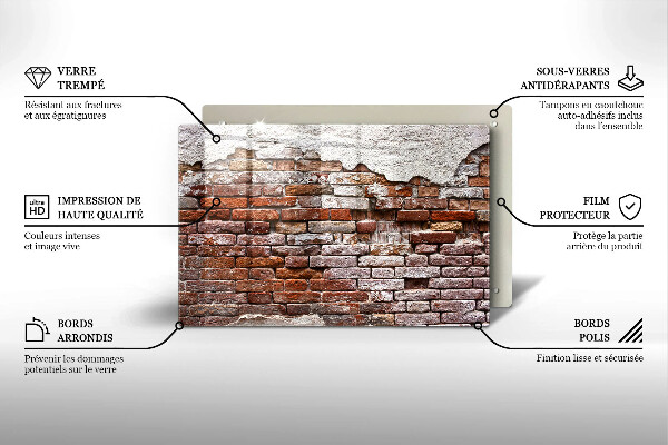 Protection plaque induction Vieux mur de brique et de béton