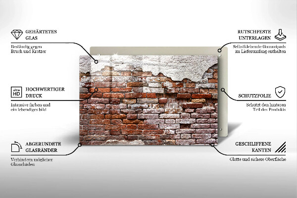 Protection plaque induction Vieux mur de brique et de béton