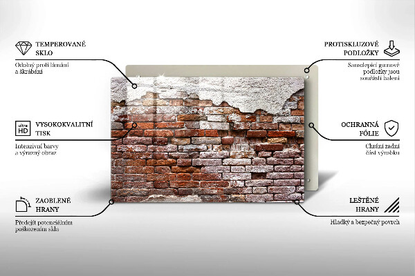 Protection plaque induction Vieux mur de brique et de béton