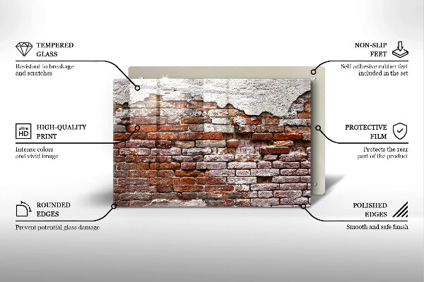 Protection plaque induction Vieux mur de brique et de béton