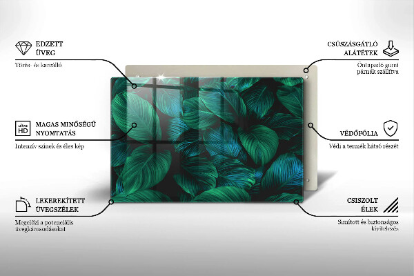 Cache plaque de cuisson Feuilles de la jungle