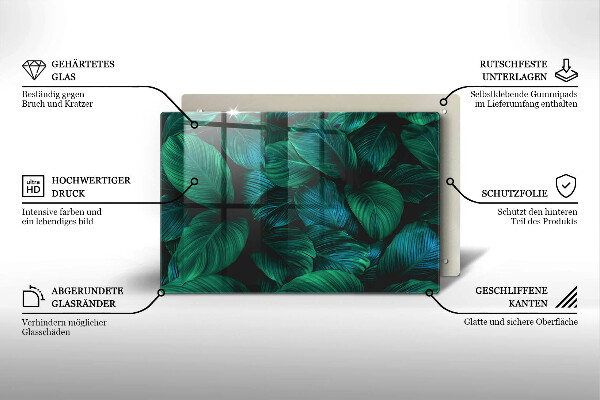 Cache plaque de cuisson Feuilles de la jungle