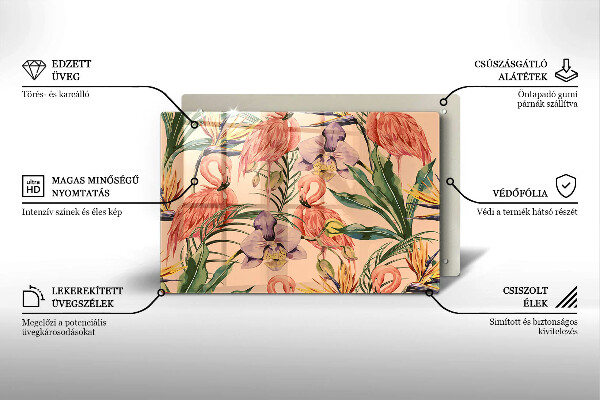 Cache plaque de cuisson Illustration de flamants roses