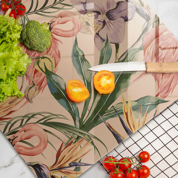 Cache plaque de cuisson Illustration de flamants roses