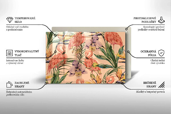 Cache plaque de cuisson Illustration de flamants roses