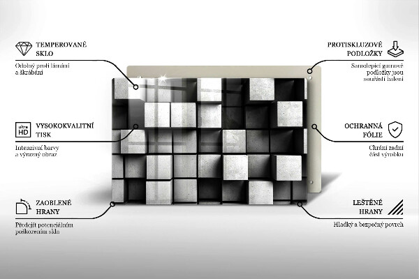 Protection plaque induction Carrés 3D abstraits